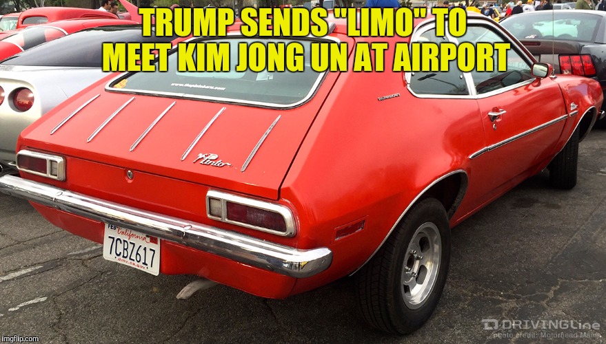 TRUMP SENDS "LIMO" TO MEET KIM JONG UN AT AIRPORT | made w/ Imgflip meme maker