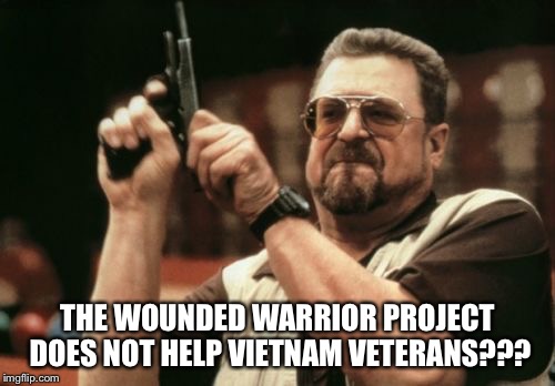 Am I The Only One Around Here Meme | THE WOUNDED WARRIOR PROJECT DOES NOT HELP VIETNAM VETERANS??? | image tagged in memes,am i the only one around here | made w/ Imgflip meme maker