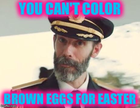 Captain Obvious | YOU CAN'T COLOR; BROWN EGGS FOR EASTER | image tagged in captain obvious | made w/ Imgflip meme maker