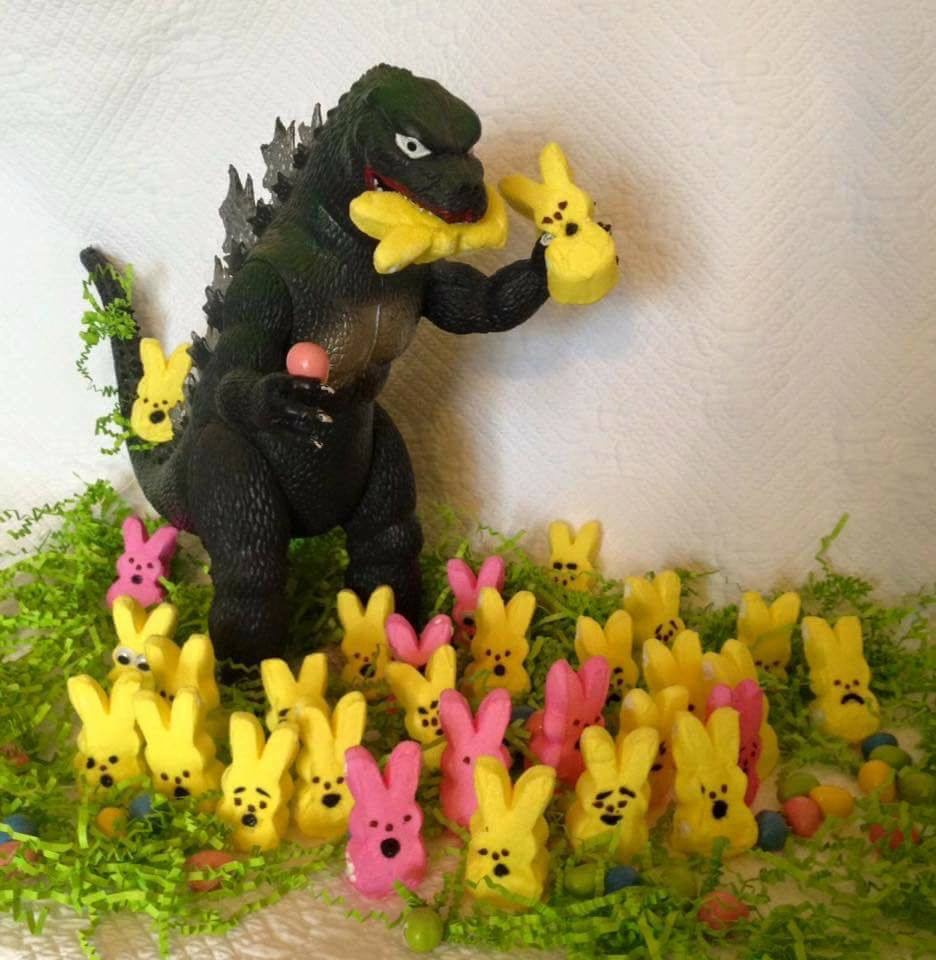 Happy Easter Godzilla  Blank Meme Template