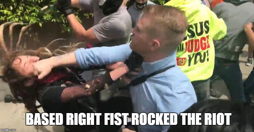 BASED RIGHT FIST ROCKED THE RIOT | image tagged in women's rights | made w/ Imgflip meme maker