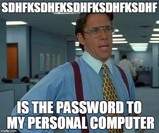 That Would Be Great Meme | SDHFKSDHFKSDHFKSDHFKSDHF; IS THE PASSWORD TO MY PERSONAL COMPUTER | image tagged in memes,that would be great | made w/ Imgflip meme maker