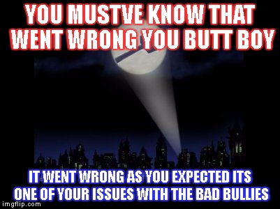 Ban hammer | YOU MUSTVE KNOW THAT WENT WRONG YOU BUTT BOY; IT WENT WRONG AS YOU EXPECTED ITS ONE OF YOUR ISSUES WITH THE BAD BULLIES | image tagged in ban hammer | made w/ Imgflip meme maker