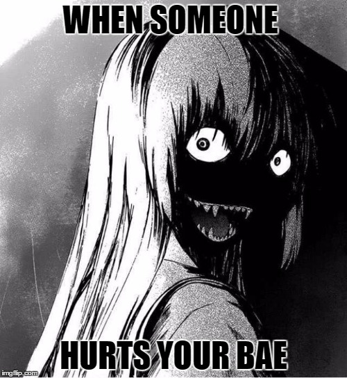 When someone hurts bae | WHEN SOMEONE; HURTS YOUR BAE | image tagged in bae,anime meme | made w/ Imgflip meme maker