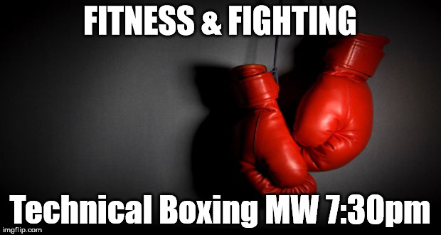 boxing | FITNESS & FIGHTING; Technical Boxing MW 7:30pm | image tagged in boxing | made w/ Imgflip meme maker