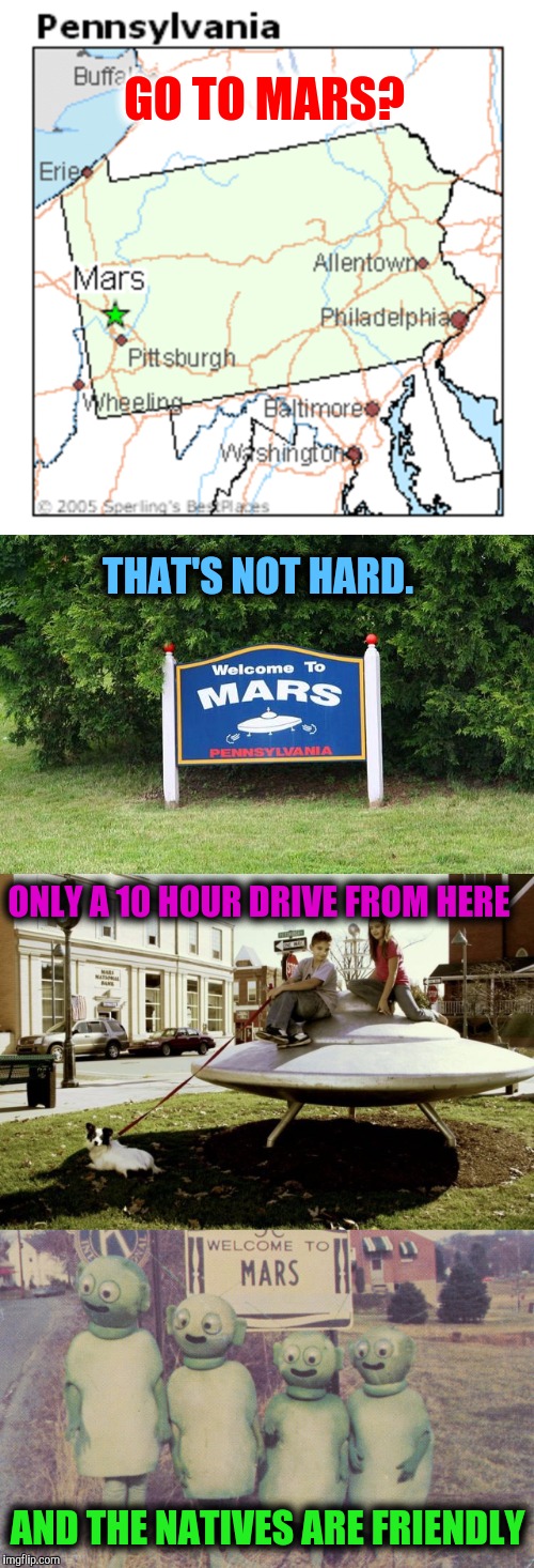 GO TO MARS? AND THE NATIVES ARE FRIENDLY THAT'S NOT HARD. ONLY A 10 HOUR DRIVE FROM HERE | made w/ Imgflip meme maker