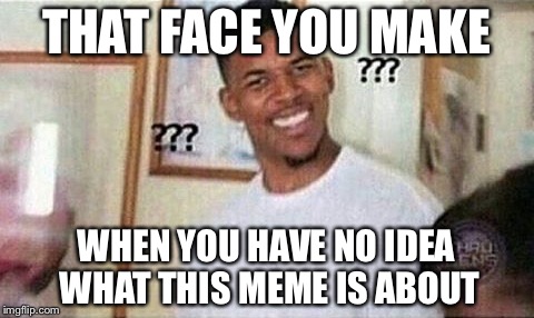 THAT FACE YOU MAKE WHEN YOU HAVE NO IDEA WHAT THIS MEME IS ABOUT | made w/ Imgflip meme maker