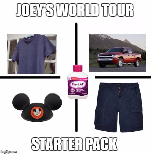 Blank Starter Pack Meme | JOEY'S WORLD TOUR; STARTER PACK | image tagged in x starter pack | made w/ Imgflip meme maker