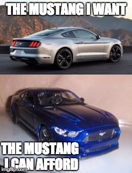 THE MUSTANG I WANT; THE MUSTANG I CAN AFFORD | image tagged in mustang,ford,funny memes | made w/ Imgflip meme maker