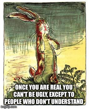 Can't be... | ONCE YOU ARE REAL YOU CAN'T BE UGLY, EXCEPT TO PEOPLE WHO DON'T UNDERSTAND | image tagged in rabbit,ugly,understand | made w/ Imgflip meme maker