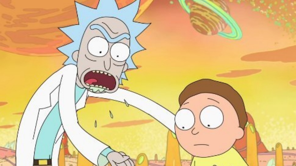 Rick screaming at Morty Blank Meme Template