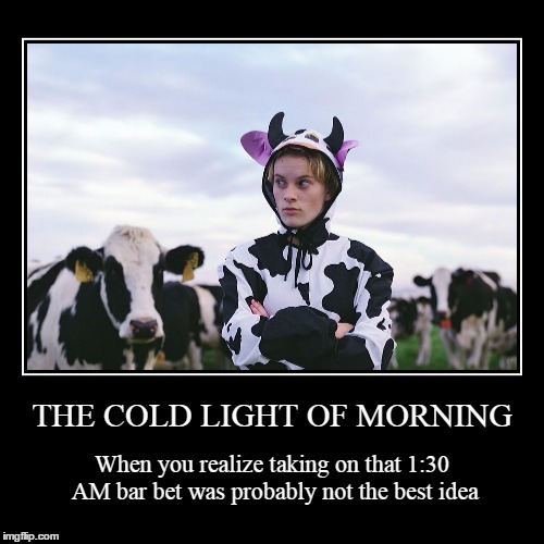 AMOOOOOOSING! | image tagged in funny,demotivationals,bar jokes,cows | made w/ Imgflip demotivational maker