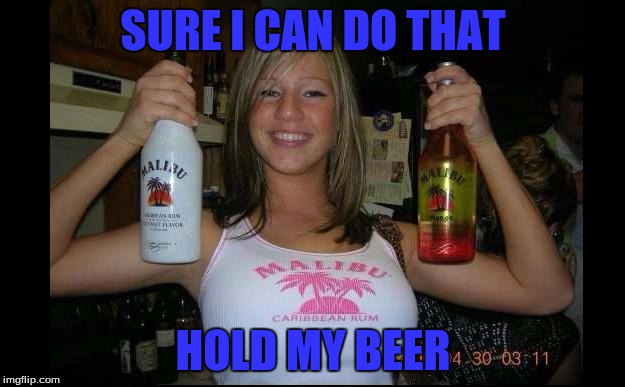 SURE I CAN DO THAT HOLD MY BEER | made w/ Imgflip meme maker
