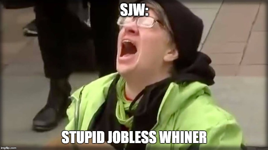 SJWs suck |  SJW:; STUPID JOBLESS WHINER | image tagged in trump sjw no,offensive,conservative,popular | made w/ Imgflip meme maker