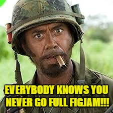 Never go full retard | EVERYBODY KNOWS YOU NEVER GO FULL FIGJAM!!! | image tagged in never go full retard | made w/ Imgflip meme maker