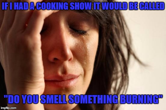 My brain was thinking ImgFlip instead of Cooking Stove  | IF I HAD A COOKING SHOW IT WOULD BE CALLED; "DO YOU SMELL SOMETHING BURNING" | image tagged in memes,first world problems,lynch1979 | made w/ Imgflip meme maker