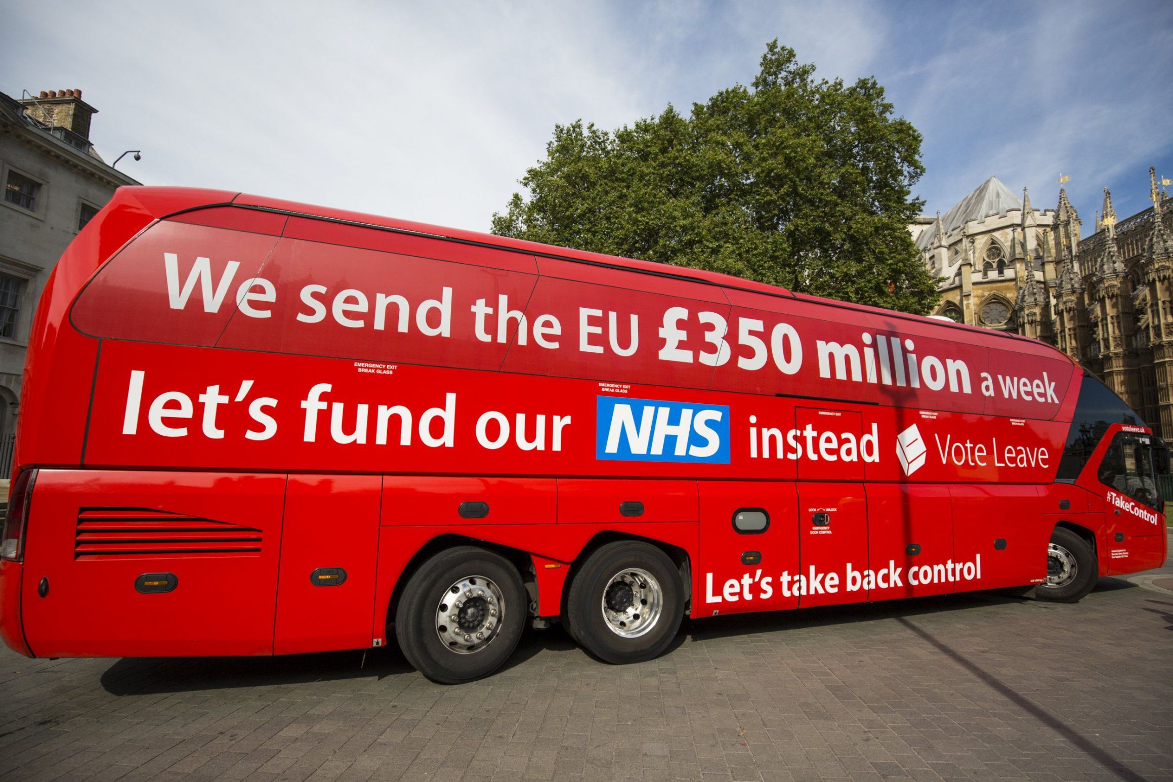 tory battle bus £350 million nhs Blank Meme Template