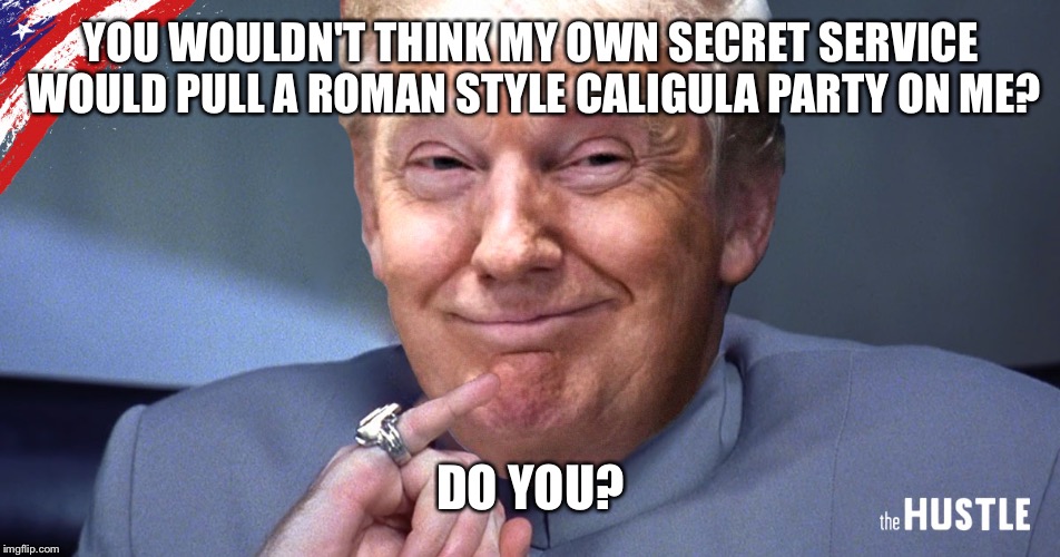 YOU WOULDN'T THINK MY OWN SECRET SERVICE WOULD PULL A ROMAN STYLE CALIGULA PARTY ON ME? DO YOU? | made w/ Imgflip meme maker