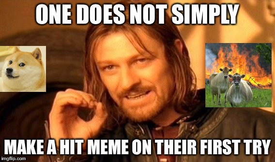 One Does Not Simply Meme | ONE DOES NOT SIMPLY; MAKE A HIT MEME ON THEIR FIRST TRY | image tagged in memes,one does not simply | made w/ Imgflip meme maker