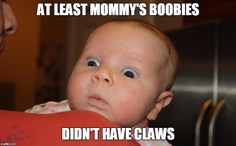 AT LEAST MOMMY'S BOOBIES DIDN'T HAVE CLAWS | made w/ Imgflip meme maker