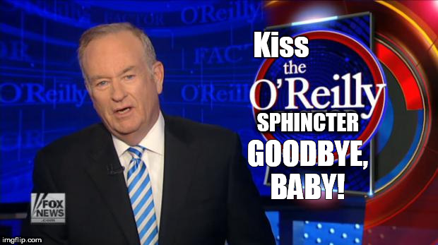 Bill O'Reilly Fox News | Kiss; SPHINCTER; GOODBYE,  BABY! | image tagged in bill o'reilly fox news | made w/ Imgflip meme maker