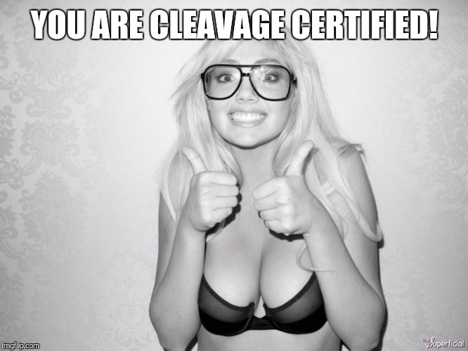 YOU ARE CLEAVAGE CERTIFIED! | made w/ Imgflip meme maker