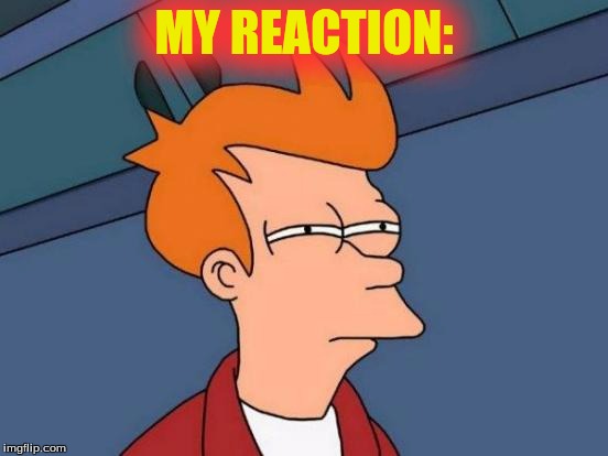 Futurama Fry Meme | MY REACTION: | image tagged in memes,futurama fry | made w/ Imgflip meme maker