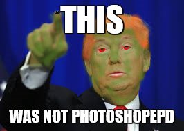 if you look closely, there's a spider on his finger | THIS; WAS NOT PHOTOSHOPEPD | image tagged in donald trump,trump | made w/ Imgflip meme maker
