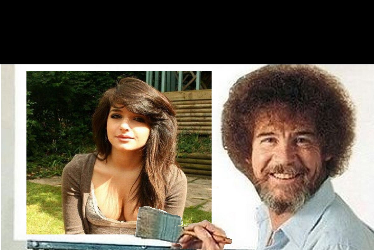 Bob Ross Cleavage Blank Meme Template