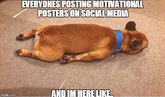 Another regular day | EVERYONES POSTING MOTIVATIONAL POSTERS ON SOCIAL MEDIA; AND IM HERE LIKE.. | image tagged in pisstake,happyday,souringhigh | made w/ Imgflip meme maker