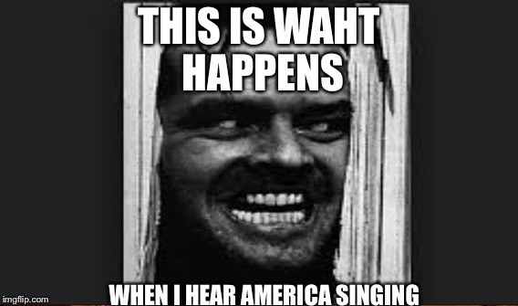 I heard america singing | THIS IS WAHT HAPPENS; WHEN I HEAR AMERICA SINGING | image tagged in memes | made w/ Imgflip meme maker