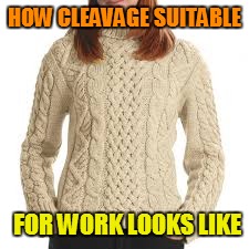 HOW CLEAVAGE SUITABLE FOR WORK LOOKS LIKE | made w/ Imgflip meme maker