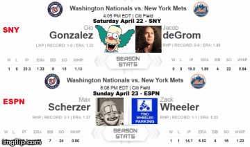 Tomorrow's Starters | image tagged in gifs,mets | made w/ Imgflip images-to-gif maker