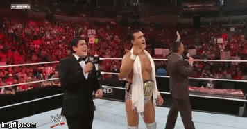 Being jerks 2 | image tagged in gifs,ricardo rodriguez,alberto del rio,michael cole | made w/ Imgflip video-to-gif maker