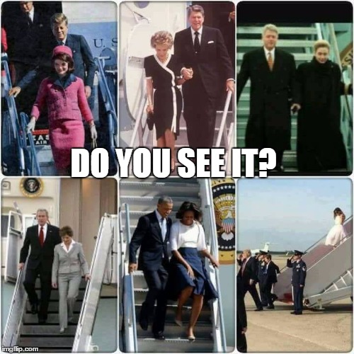 Trump is NOT A GENTLEMAN! | DO YOU SEE IT? | image tagged in trump,wife,idiot | made w/ Imgflip meme maker