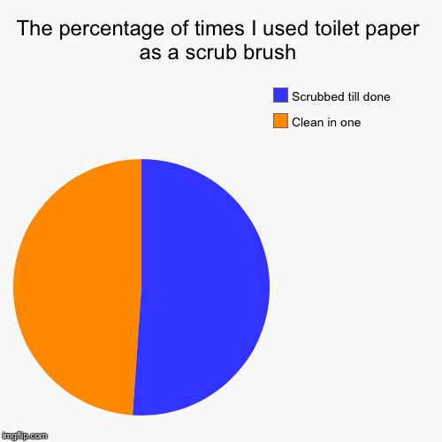 Toilet paper proper cleaning technique | image tagged in funny,pie charts,toilet paper,wiping,poop,clean | made w/ Imgflip chart maker