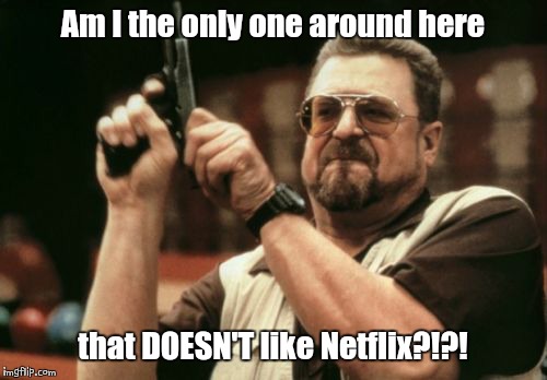 Am I The Only One Around Here Meme | Am I the only one around here; that DOESN'T like Netflix?!?! | image tagged in memes,am i the only one around here | made w/ Imgflip meme maker