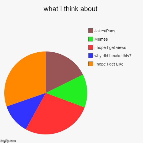 What I think about | image tagged in pie charts,funny,typo | made w/ Imgflip chart maker