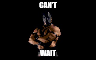 the masked fighter has a message for you | CAN'T; WAIT | image tagged in pit fighter,video game,masked fighter,can't wait | made w/ Imgflip meme maker