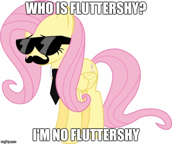 disguised fluttershy | WHO IS FLUTTERSHY? I'M NO FLUTTERSHY | image tagged in disguised fluttershy | made w/ Imgflip meme maker