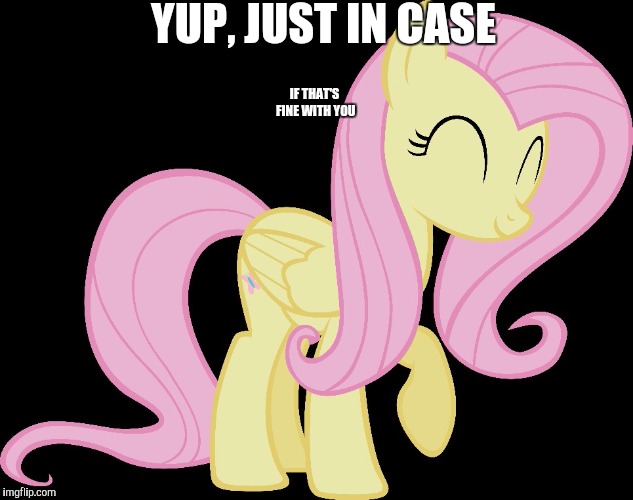 happy fluttershy | YUP, JUST IN CASE IF THAT'S FINE WITH YOU | image tagged in happy fluttershy | made w/ Imgflip meme maker