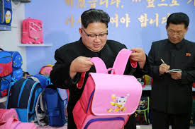 Kim Jong Un gets a pink backpack Blank Meme Template
