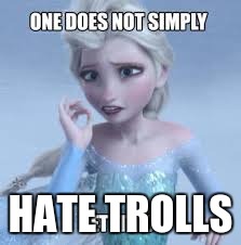 one does not simply elsa | HATE TROLLS | image tagged in one does not simply elsa | made w/ Imgflip meme maker