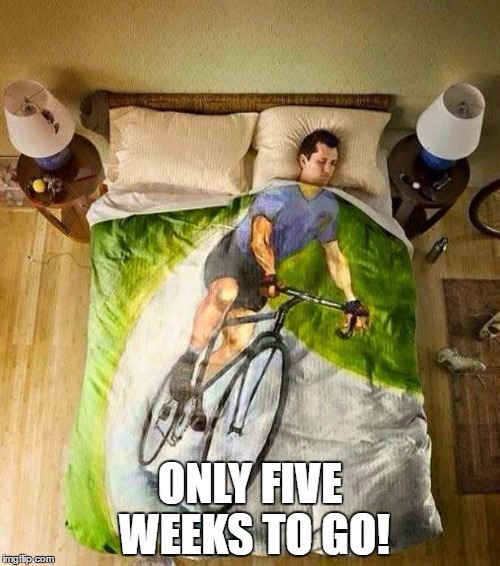 bicycle | ONLY FIVE WEEKS TO GO! | image tagged in bicycle | made w/ Imgflip meme maker