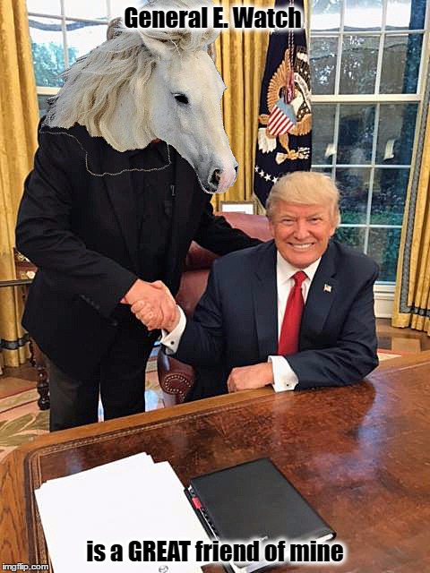 General E. Watch and Trump | General E. Watch; is a GREAT friend of mine | image tagged in general,donald trump,resist,45th president | made w/ Imgflip meme maker