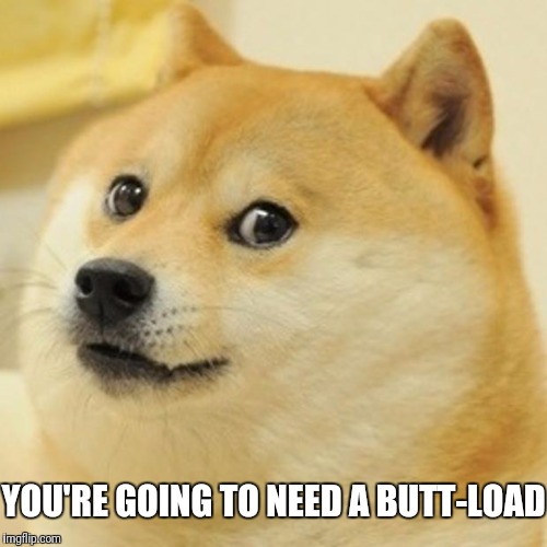 Doge Meme | YOU'RE GOING TO NEED A BUTT-LOAD | image tagged in memes,doge | made w/ Imgflip meme maker