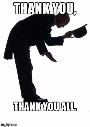 Thank you bow | . | image tagged in thank you bow | made w/ Imgflip meme maker