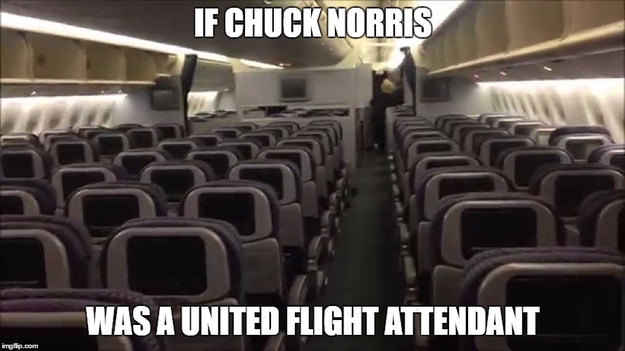 if chuck norris was a united flight attendant | IF CHUCK NORRIS; WAS A UNITED FLIGHT ATTENDANT | image tagged in chuck norris,united airlines,united airlines passenger removed,roundhouse kick chuck norris | made w/ Imgflip meme maker