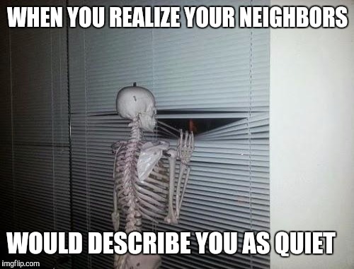 WHEN YOU REALIZE YOUR NEIGHBORS WOULD DESCRIBE YOU AS QUIET | made w/ Imgflip meme maker