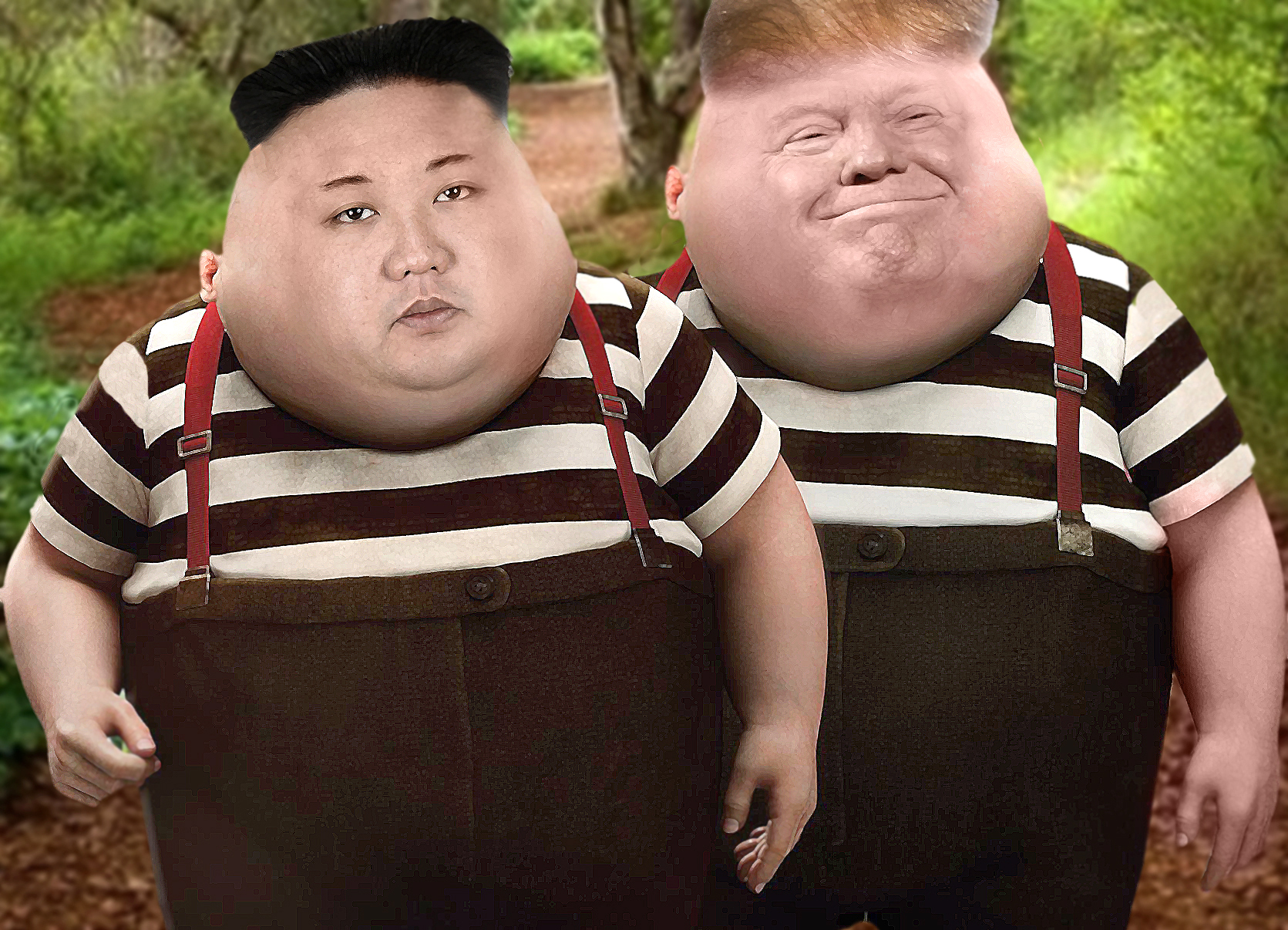 Tweedle Un and Tweedle Trump Blank Meme Template